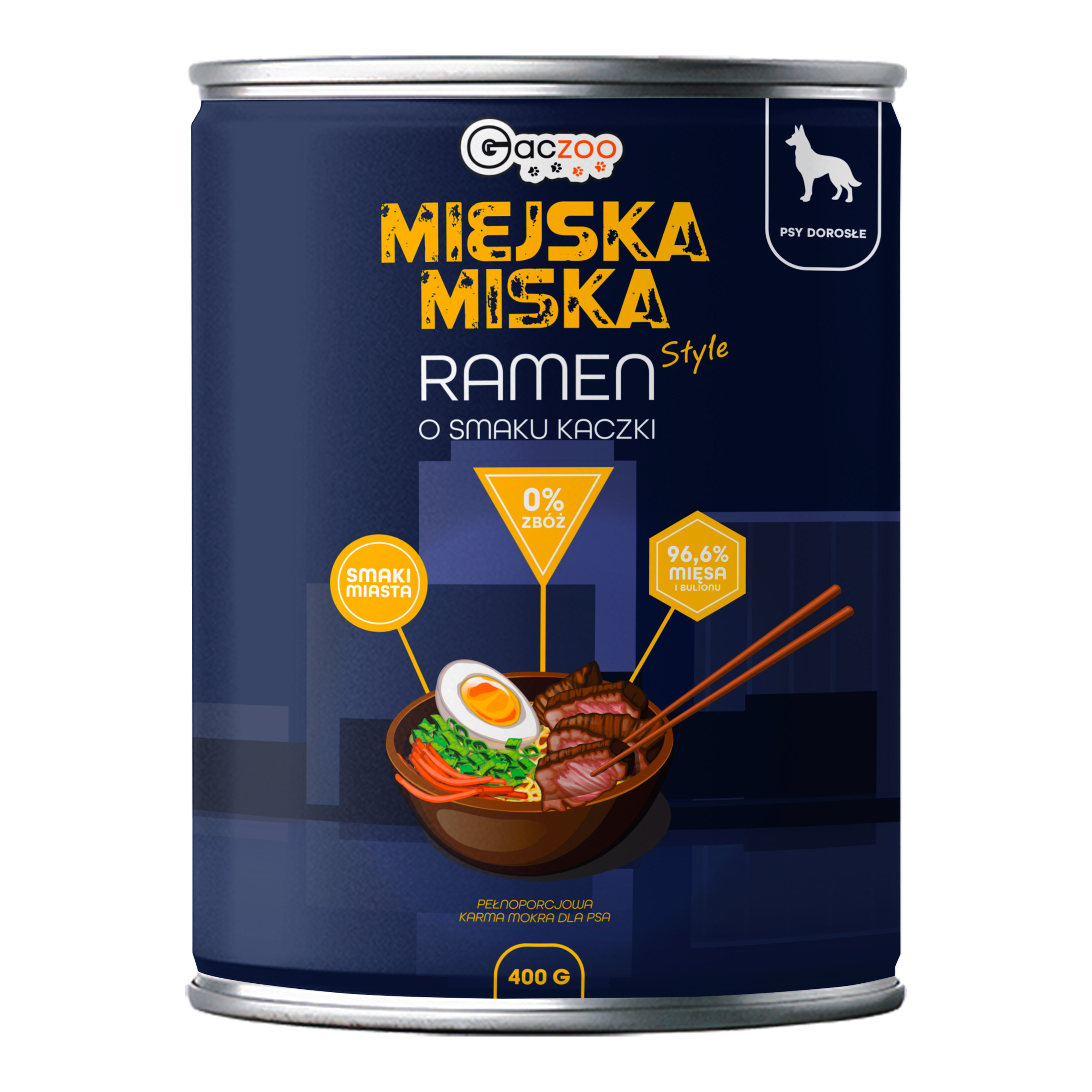 Gaczoo Miejska Miska bezzbożowa karma mokra dla psa Ramen 400g ramen_STYLE_400g_-_przod