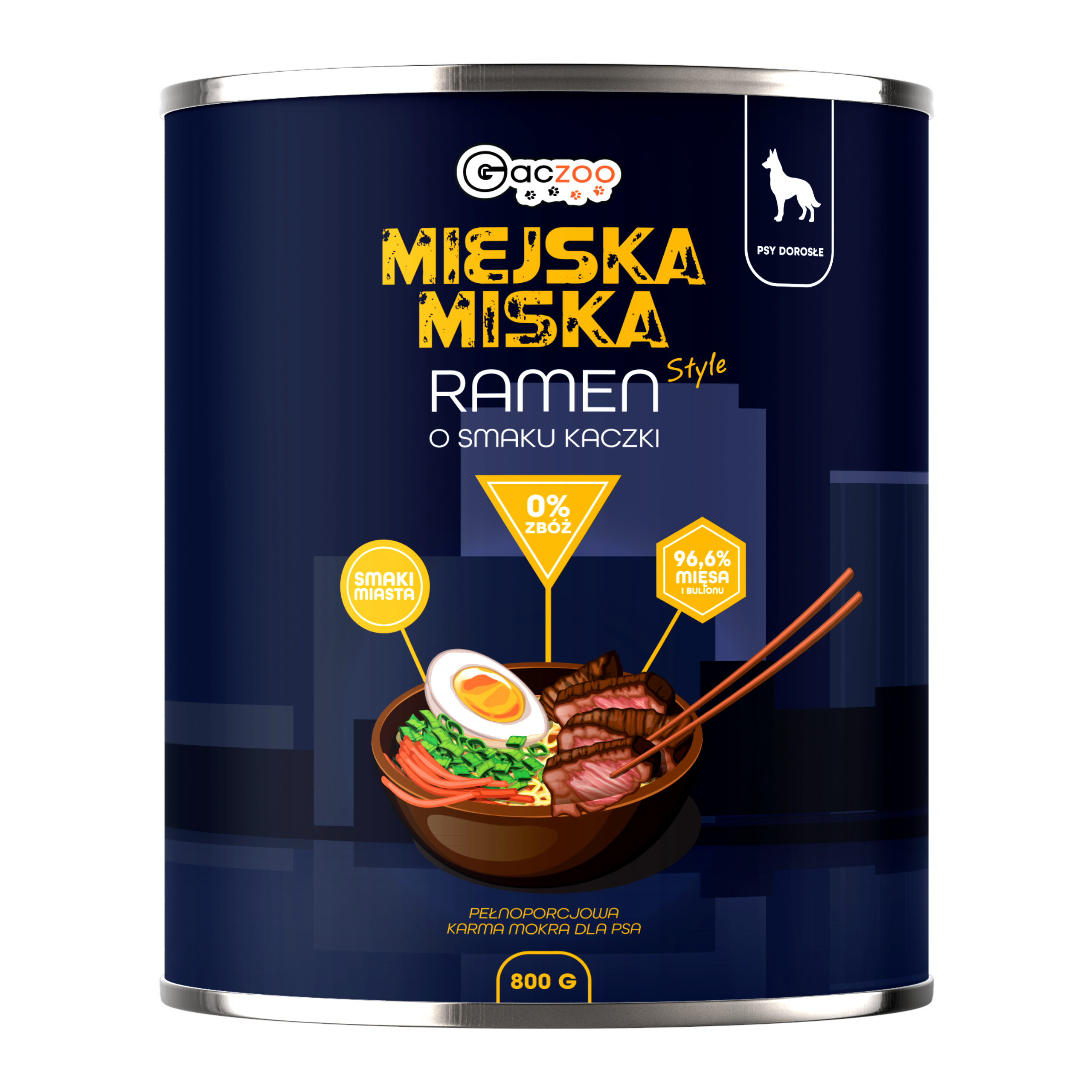 Gaczoo Miejska Miska bezzbożowa karma mokra dla psa Ramen 800g ramen_STYLE_800g_-_przod