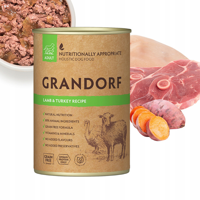 GRANDORF Zdrowa Karma mokra dla psa Jagnięcina 400g