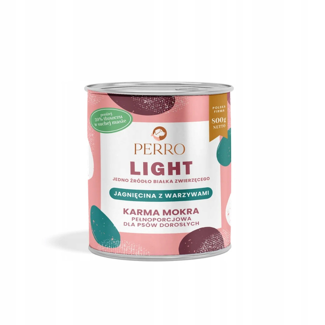 PERRO Light Monobiałkowa karma mokra dla psa Jagnięcina warzywa 12 x 800g