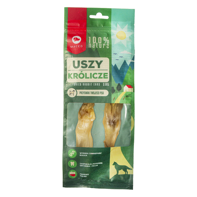 MACED Naturalne Ucho Królicze przysmak dla psa 2szt