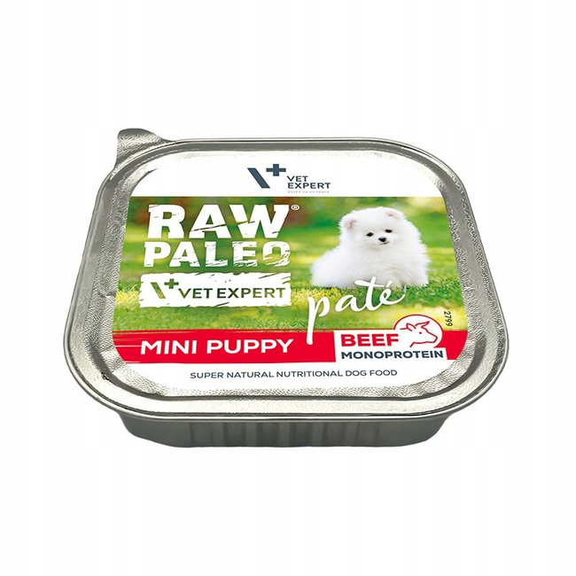 RAW PALEO PATE Mini Puppy Wołowina karma dla szczeniąt mokra 12 x 150g