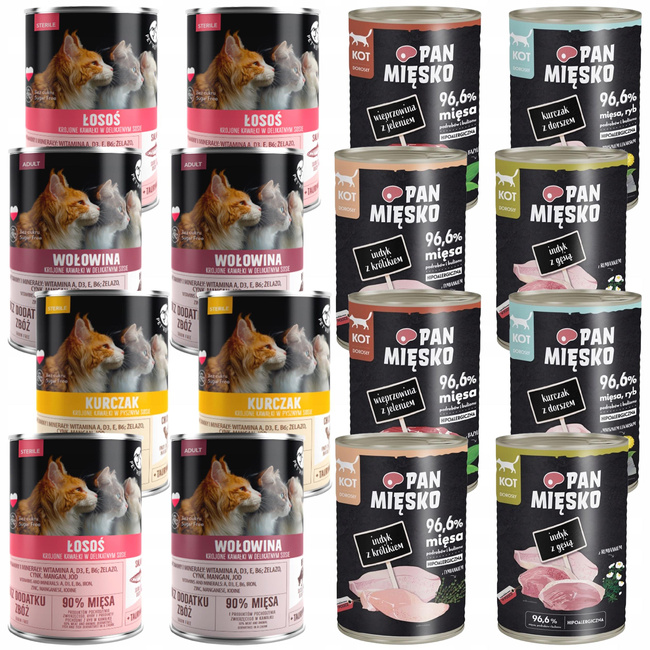 PAN MIĘSKO PET REPUBLIC Karma mokra dla kota MIX Smaków 16 x 400g