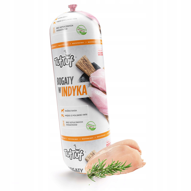 BATON TUFTUF Kiełbasa dla psa Indyk 900g
