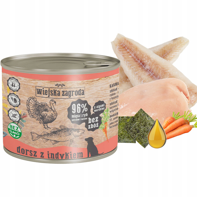 WIEJSKA ZAGRODA Karma mokra dla psa MIX Smaków 4 x 200g Bezzbożowa