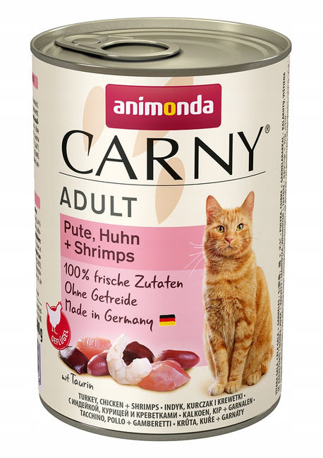 ANIMONDA Carny karma mokra dla kota Kurczak Indyk Krewetki 6 x 400g