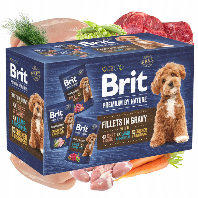 Brit By Nature Fillets in Gravy 48 x 85g Mix mokra karma dla psa