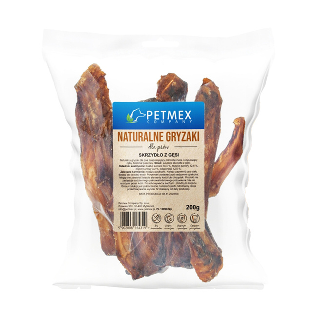 PETMEX Skrzydło z Gęsi Naturalny Gryzak dla psa 200g