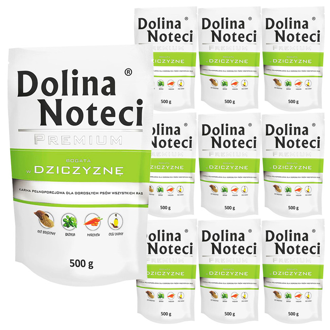 Dolina Noteci Premium Karma mokra dla psa Bogata w Dziczyznę 10x500g