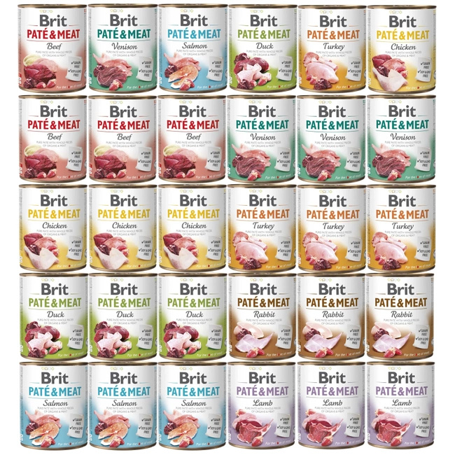 Brit Pate & Meat 30 x 800g Mix mokra karma dla psa