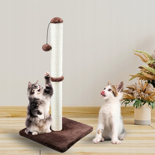 Drapak dla kota Gaczoo słupek z piłeczką brązowy 40 x 40 x 72 cm