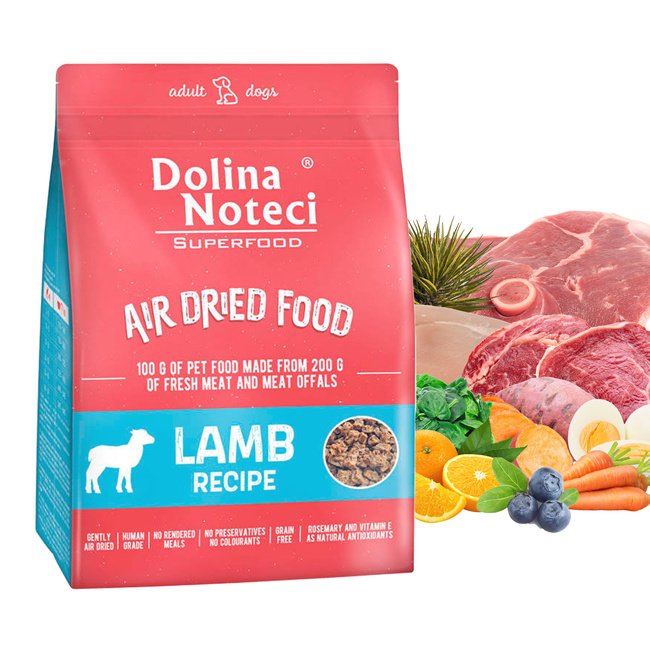 Dolina Noteci Superfood suszona karma dla psa 1 kg Jagnięcina