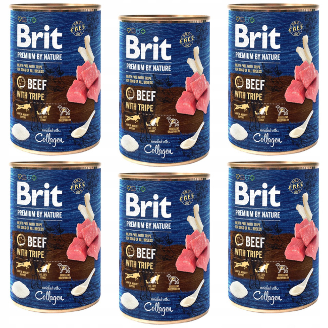 BRIT BY NATURE Karma mokra dla psa Wołowina 6 x 400g Bezzbożowa