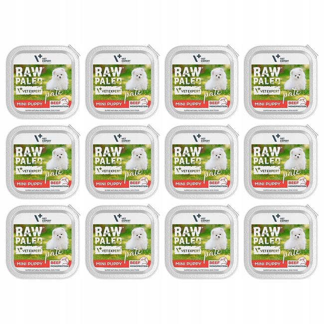 RAW PALEO PATE Mini Puppy Wołowina karma dla szczeniąt mokra 12 x 150g