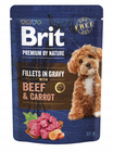 Brit By Nature Fillets in Gravy Beef 85g mokra karma dla psa
