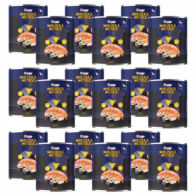 Gaczoo Miejska Miska bezzbożowa karma mokra dla psa Sushi z Rybą 18 x 800g