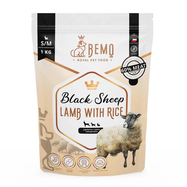 BEMO SENSITIVE Black Sheep Karma sucha dla psa małe i średnie rasy S/M 1 kg
