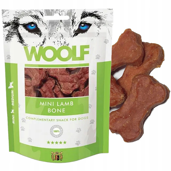 WOOLF MINI BONE przysmak smakołyk kości dla psa Jagnięcina 100g zdrowy