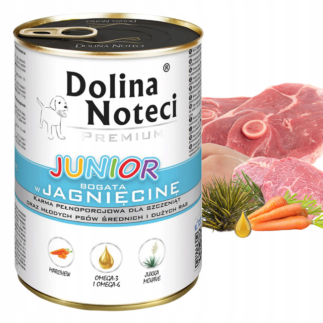 DOLINA NOTECI JUNIOR Karma mokra dla szczeniąt mix smaków 40 x 400g