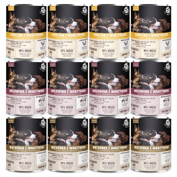 PET REPUBLIC karma mokra dla psa kawałki w sosie mix smaków 12 x 800g Bezzbożowa