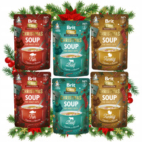 BRIT CHRISTMAS SOUP karma mokra zupa dla kota mix smaków 6 x 75g