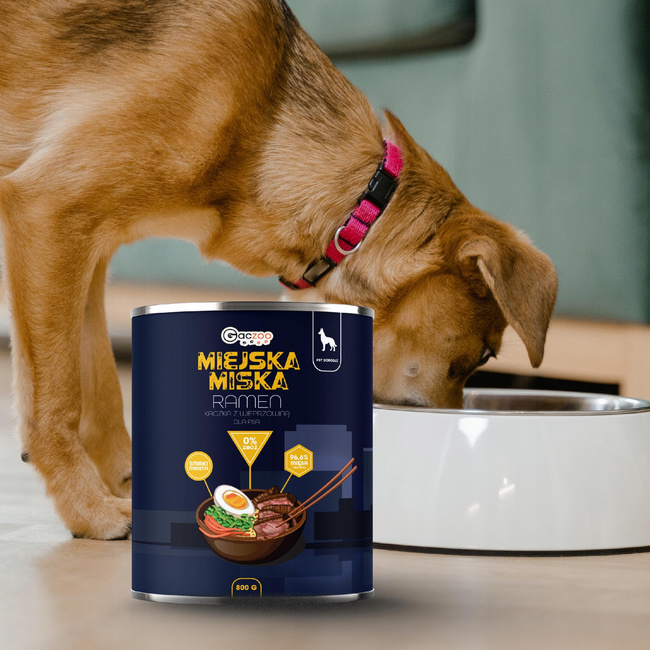 Gaczoo Miejska Miska bezzbożowa karma mokra dla psa Ramen 12 x 800g