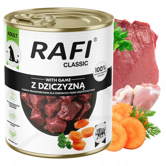 Dolina Noteci Rafi Classic karma mokra dla psa Dziczyzna 12 x 800g