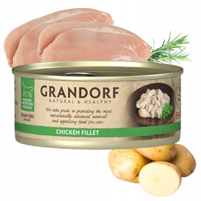 GRANDORF zdrowa karma mokra dla kota mix smaków Kurczak 12 x 70g Bezzbożowa
