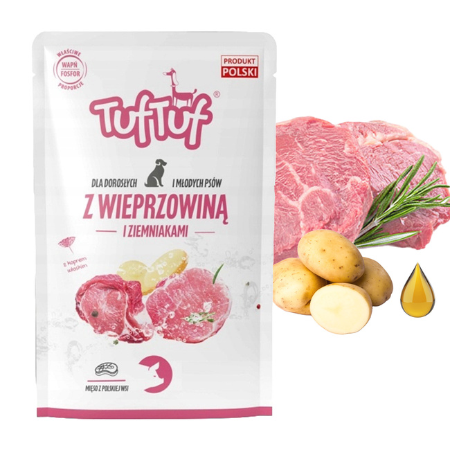 TUF TUF Karma mokra dla psa saszetka Wieprzowina ziemniak 500g BULT