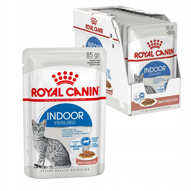 ROYAL CANIN Indoor Sterilised, karma mokra w sosie dla kotów 12 x 85 g