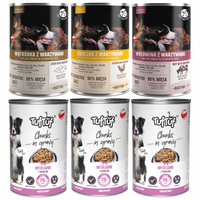 PET REPUBLIC TUF TUF kawałki w sosie Mix Smaków karma psa mokra 6 x 1250g