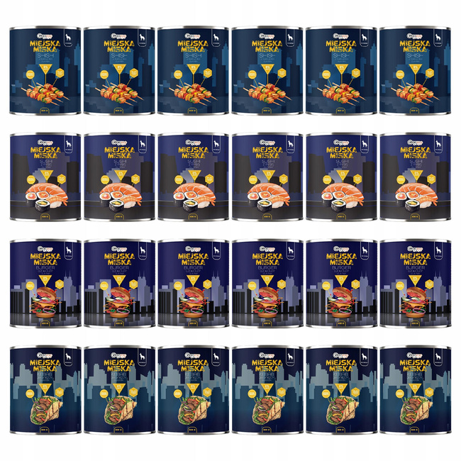 Gaczoo Miejska Miska bezzbożowa karma mokra dla psa mix smaków 24 x 800g