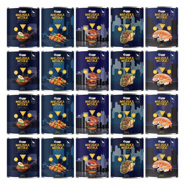 Gaczoo Miejska Miska bezzbożowa karma mokra dla psa mix smaków 20 x 800g