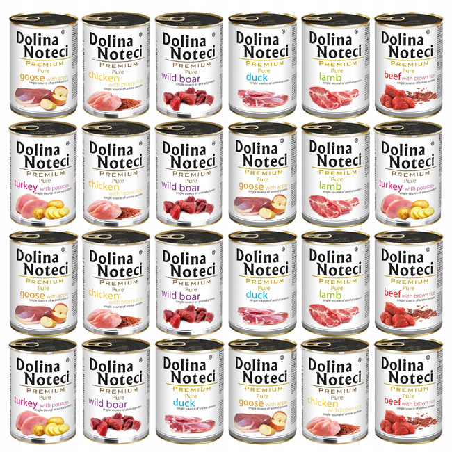 DOLINA NOTECI Premium Pure karma mokra dla psa mix smaków 24 x 400g
