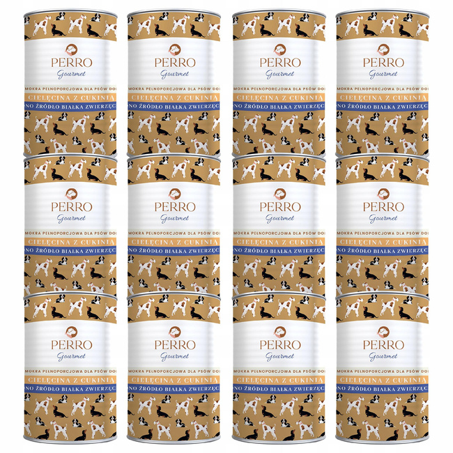 PERRO Gourmet Karma mokra dla psa Cielęcina z cukinią 12 x 400g