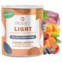 Perro LIGHT Monobiałkowa karma mokra dla psa Kaczka z warzywami 800g