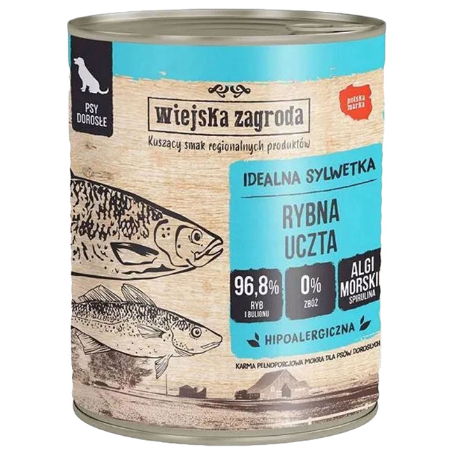 WIEJSKA ZAGRODA Karma mokra dla psa Rybna Uczta 800g Bezzbożowa