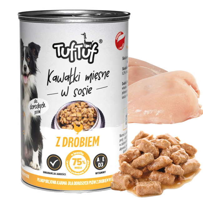 TUF TUF Karma mokra dla psa KAWAŁKI W SOSIE MIX 30x415g