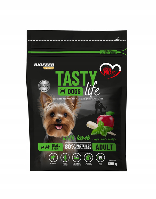 BIOFEED TASTY DOGS LIFE JUNIOR Small Jagnięcina karma dla psa sucha 600g
