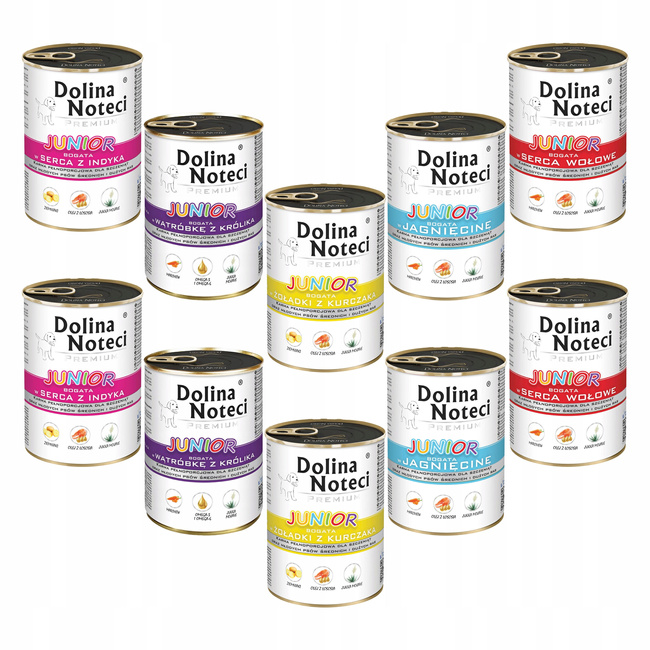 Dolina Noteci Premium Junior mokra karma dla szczeniąt 10 x 400g mix