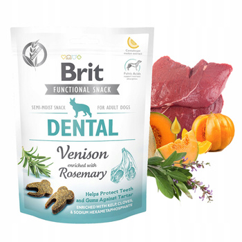 BRIT CARE FUNCTIONAL przysmak dla psa Dental Venison&Rosemary 150g