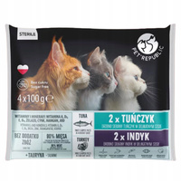 PET REPUBLIC mokra karma dla kota tuńczyk indyk 4 x 100g