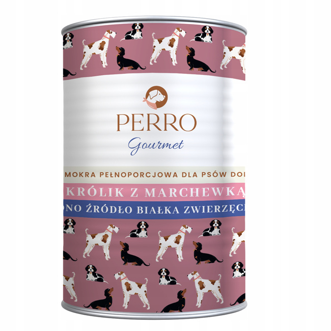PERRO Gourmet Karma mokra dla psa Królik z marchewką 6 x 400g