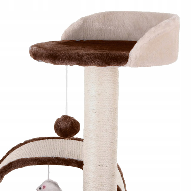 Drapak dla kota Gaczoo z podstawką i zabawką brązowy 35 x 35 x 42 cm