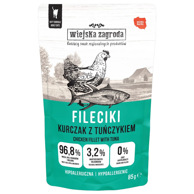 Wiejska Zagroda Fileciki karma mokra dla kota Mix Smaków 12 x 85g