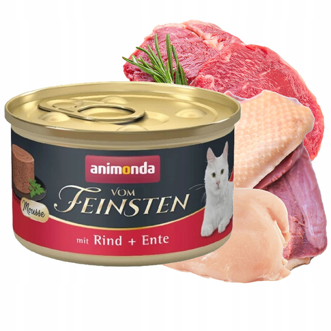 Animonda Vom Feinsten Mousse mokra karma dla kota 12 x 85g wołowina kaczka