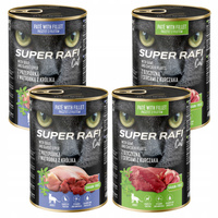 SUPER RAFI Cat karma mokra dla kota mix smaków 4 x 400g