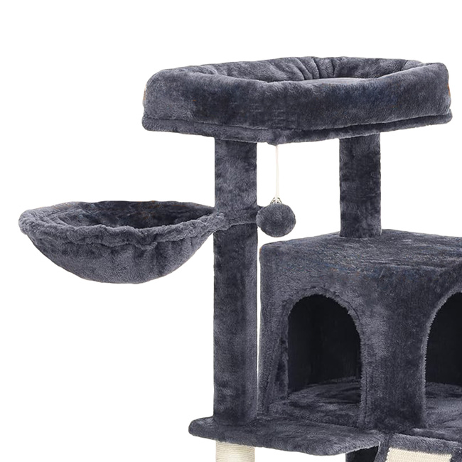 Drapak dla kota Gaczoo domek legowisko ciemny szary 50 x 50 x 96 cm