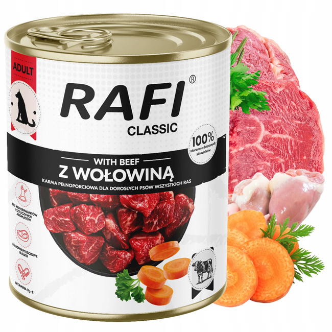 Dolina Noteci Rafi Classic karma mokra dla psa Wołowina 12 x 800g