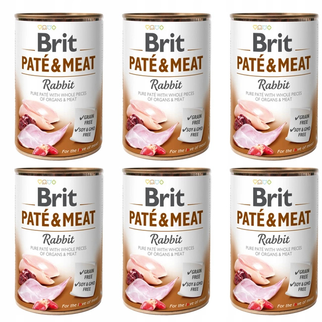 Brit Pate & Meat 6 x 400g Rabbit mokra karma dla psa